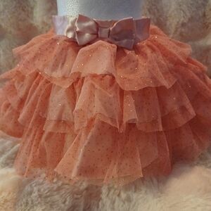Pink Small Wonders Ruffled Tulle Skirt with Bow Infant Size 0-3 mo